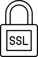 icono de línea ssl vector