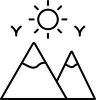 Mountains Line Icon vector