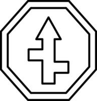 Crossways Sign Line Icon vector