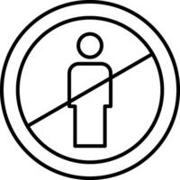 No Entry Line Icon vector