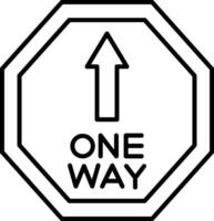 One Way Line Icon vector