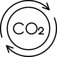 Carbon Cycle Line Icon vector