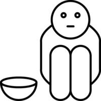 Hunger Line Icon vector