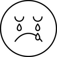 Crying Line Icon vector