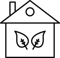 Eco Home Line Icon vector