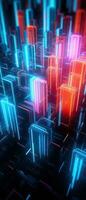 AI generated Explore the virtual world with this 3D abstract background. The futuristic architecture and cyber connections. photo