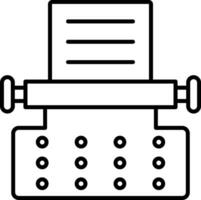Typewriter Line Icon vector