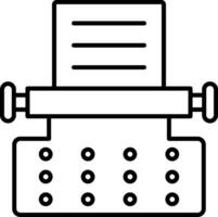 icono de línea de máquina de escribir vector