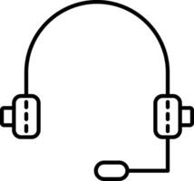 icono de línea de auriculares vector