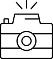 icono de línea de cámara de fotos vector