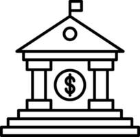 Bank Line Icon vector