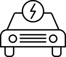 icono de línea de coche eléctrico vector