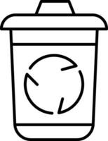 icono de línea de papelera de reciclaje vector