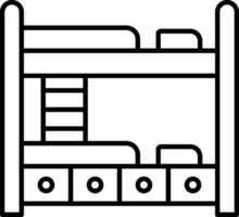 Bunk Bed Line Icon vector