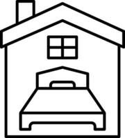 Bedroom Line Icon vector