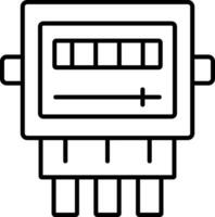 icono de línea de medidor eléctrico vector