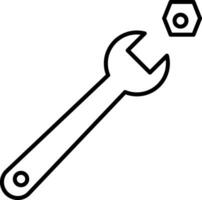 Wrench Line Icon vector