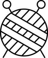 Knitting Line Icon vector