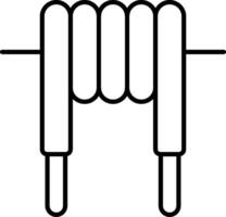 icono de línea de inductor vector