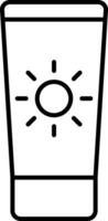 Sun Cream Line Icon vector