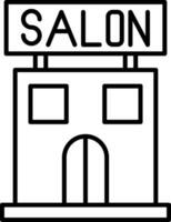 salón línea icono vector