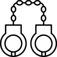 Handcuffs Line Icon vector