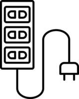 icono de línea de cable de extensión vector