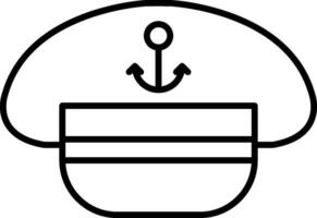 Captain Hat Line Icon vector