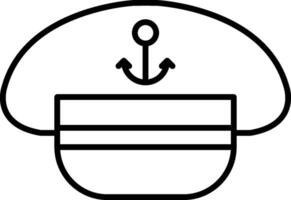 Captain Hat Line Icon vector