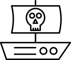 icono de línea pirata vector