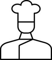 icono de línea de chef vector