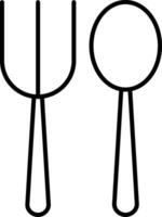 Fork Spoon Line Icon vector