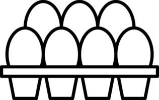 Egg Tray Line Icon vector