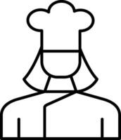 Lady Chef Line Icon vector