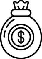 Money Bag Line Icon vector