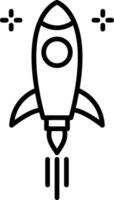 Rocket Line Icon vector