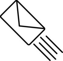 Rápido correo línea icono vector