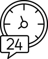 24 Hours Line Icon vector