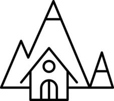 Mountain House Line Icon vector