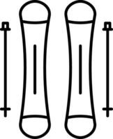 Skiing Line Icon vector