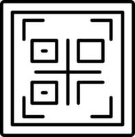 icono de línea de código qr vector