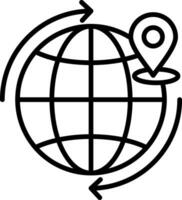 Worldwide Shipping Line Icon vector