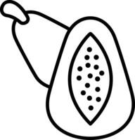 papaya línea icono vector