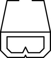 Icono de línea de gafas 3d vector