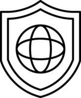 Protected Network Line Icon vector