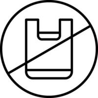 No Plastic Bag Line Icon vector