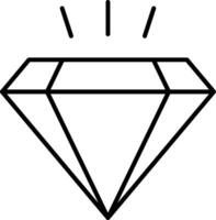 icono de línea de diamante vector