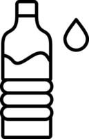 icono de línea de botella de agua vector