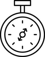 icono de línea de reloj de bolsillo vector