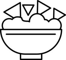 icono de línea de nachos vector